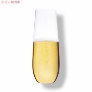 Bravario ステムレス プラスチック シャンパン フルート Unbreakable Stemless Plastic Champagne Flutes 8.5 オンス、4 個セット