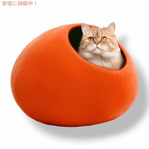 Woolygon ウーリゴン プレミアム ウール キャット ケイブ ベッド Premium Wool Cat Cave Bed - 室内猫と子猫用 [Flamingo]