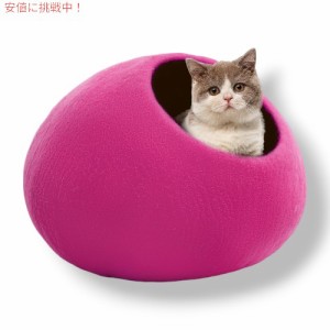 Woolygon ウーリゴン プレミアム ウール キャット ケイブ ベッド Premium Wool Cat Cave Bed - 室内猫と子猫用 [Pink]