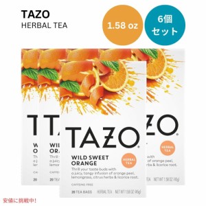 【6個セット】TAZO タゾ ワイルド スウィート オレンジ ティーバッグ ハーブティー ノンカフェイン 20袋 x6箱 まとめ買い Wild Sweet Ora