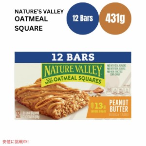 ネイチャーバレー オートミールスクエア ピーナッツバター 14.88オンス x 12個 Nature Valley Oatmeal Square Peanut Butter 14.88oz x 1