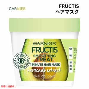 Garnier Fructis ガルニエ スムージング トリート 1分ヘアマスク 3.4オンス Smoothing Treat 1 Minute Hair Mask 3.4oz