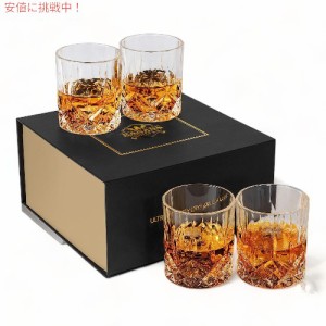 [4個セット] オールド ファッション ウイスキー グラス 高級ボックス付 Old Fashioned Whiskey Glasses with Luxury Box カナール KANARS