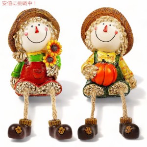 ルルホーム 秋のかかしの置物 Lulu Home Fall Resin Scarecrow Figurines