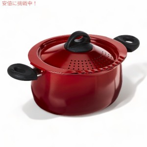 ビアレッティ パスタポット 5.5QT（4.73リットル）レッド Bialetti Oval Aluminum 5.5 Quart Pasta Pot