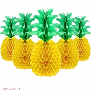 ブルル 紙製パイナップル デコレーション 6個 / Blulu Pineapple Honeycomb Tissue Paper Hanging Decorations 6ct