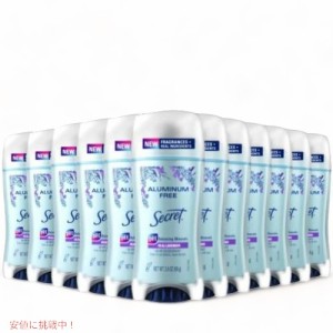 12個セット シークレット アルミニウムフリー 女性用デオドラント ラベンダー 68g / Secret Aluminum Free Deodorant for Women Lavender