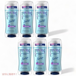 6個セット シークレット アルミニウムフリー 女性用デオドラント ラベンダー 68g / Secret Aluminum Free Deodorant for Women Lavender 