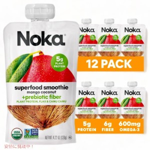 ノカ スーパーフード スムージー パウチ マンゴー ココナッツ 120g 12個セット / Noka Superfood Fruit Smoothie Pouches Mango Coconut 