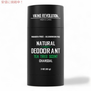 Viking Revolution バイキングレボリューション [ティーツリー] ナチュラル デオドラント 男性用 炭 アルミニウムフリー 85g Natural Deo