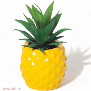 ブラスクール 人工多肉植物 パイナップル デコレーション イエロー / BLASCOOL Artificial Succulent Potted Pineapple Decor Yellow