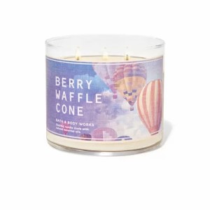 Bath and Body Works 3-Wick Candle BERRY WAFFLE CONE 14.5 oz / 411 g / バスアンドボディワークス 3芯キャンドル [ベリーワッフルコー