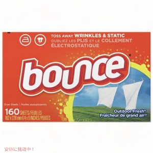 Bounce バウンス 乾燥機用 柔軟剤シート ドライヤーシート [アウトドアフレッシュの香り] 160枚入り1箱 Outdoor Fresh Scented Fabric So