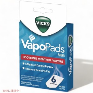 Vicks VapoPads, 6 Count Menthol VSP19  ヴィックス 加湿器用 詰替用 ヴェポパッド 6枚入り メンソール