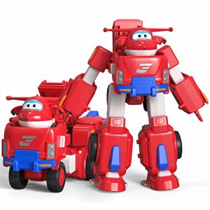 Super Wings Jett 高さ7インチ スーパーウィングス ジェット ロボットスーツと2インチスケール 変形ジェット ミニフィギュア 