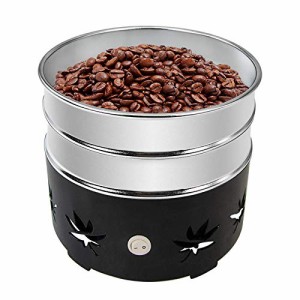 JIAWANSHUN 1.1lb コーヒー豆クーラー  チャフなし 家庭用コーヒー用 (110V, ブラック)