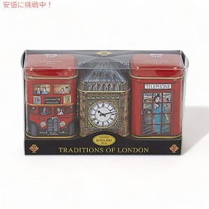 New English Teas ロンドン名所 ミニティー缶 (Big Ben, Red London Bus, Telephone Box)