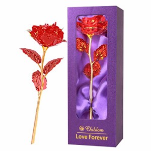赤いカラフルなバラの花 ギフトボックス付き バレンタインデー 母の日 