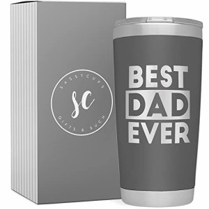 SassyCups Best Dad Ever タンブラー 真空断熱ステンレススチール お父さん用トラベルマグ 誕生日 新父用タンブラー 子供から世界最高の