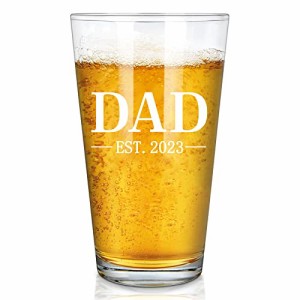 Futtumy Dad Est 2023 ビールグラス 父の日、誕生日、15オンス