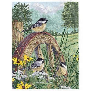 Janlynn 008-0203 Meadow’s Edge Counted Cross Stitch Kit、11 x 14