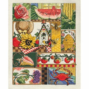 Janlynn 14カウントサマーモンタージュクロスステッチキット、11x14インチ