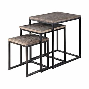 Uttermost ボマニブラウンウッドネスティングテーブル3点セット