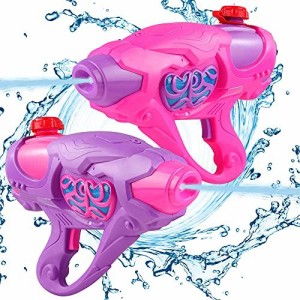 FiGoal 2パック電気水鉄砲ピンクと紫の水鉄砲ブラスター夏のおもちゃプールパーティー屋外ビーチ砂水ファイティング（2パック）