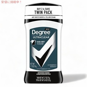 Degree Men UltraClear制汗剤は、デオドラントの汚れから保護します黒+白のメンズデオドラント2.7 oz、2カウント