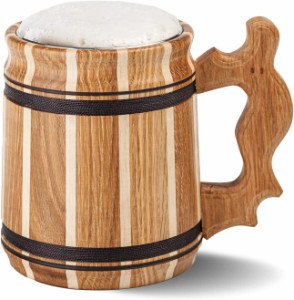 HOZPROM ホズプロム キッチン用品 木製ステンレススチールカップ ビールジョッキ ベージュ
