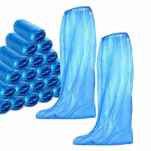IwIeIaIrI使い捨て靴カバー60パック（30ペア）青い雨靴とブーツカバープラスチック製