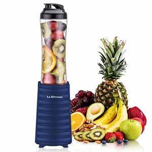 La Reveuse Smoothies Blender 300ワット、18オンスBPAフリーポータブルトラベルスポーツボトル（ネイビー）