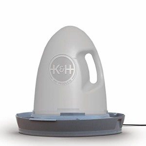 K＆HペットプロダクトThermo PoultryWaterer2.5gal。 （加熱）灰色60ワット ねぐらトップなし、こぼれのない詰め替え