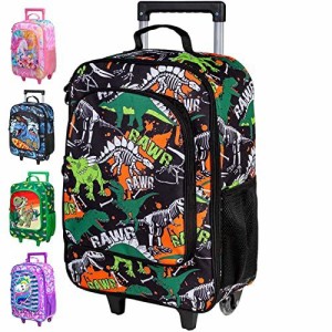 WZLVO 男の子用子供用旅行鞄、かわいい恐竜ローリングホイールスーツケース