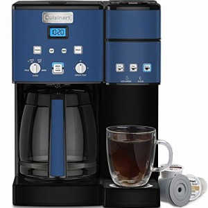 クイジナートSS-15コーヒーセンターブリューベーシック12カップコーヒーメーカーとシングルサーブブリューワー、ネイビー/ブラック