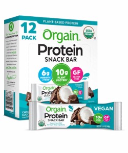 Orgain Organic Protein Bar チョコレートココナッツ - 10gのプロテイン 1.41オンス、12個入り（パッケージは異なる場合があります）