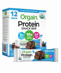 Orgain Organic Protein Bar チョコレートブラウニー - 10gのプロテイン 1.41オンス、12個入り（パッケージは異なる場合があります）