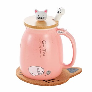 ビッグノーズディア 猫マグ かわいいセラミックコーヒーカップ  380ml