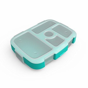 Bentgo ベントゴー キッズ ブライト トレイ (アクア) 透明カバー付き - 再利用可能、BPAフリー