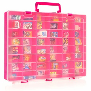 プラスチック製おもちゃ収納ケース ミニブランド、ショップキンズ、リアルリトル、LOLサプライズシリーズ1、2、3、4に対応 (ピンク)