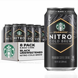 Starbucks ニトロコールドブリュー, ブラック 無糖, 9.6 fl oz Can (8 Pack) 