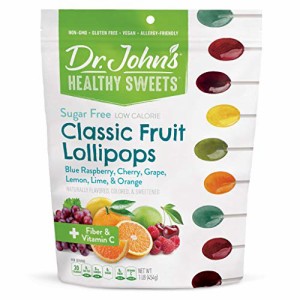 Dr. John’s Healthy Sweets シュガーフリー クラシック フルーツ オーバル ロリポップ (60 カウント、1 ポンド)