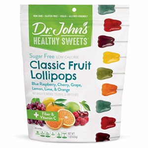 Dr. John’s Healthy Sweets シュガーフリー クラシック フルーツ トゥース ロリポップ (60 カウント、1 ポンド)