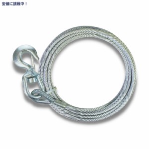 VULCAN 鋼芯ウインチケーブル フック付き 約45メートル Winch Cable Steel Core Swivel Hook 3/8 inch x 1500 Foot, 15100 Pounds Minimu