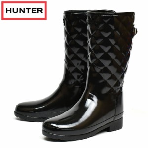 SALE ハンター レディース リファインド キルト ショート 長靴 ブラック HUNTER WFS1029RGL BLK