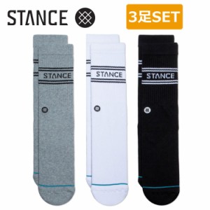 SALE メール便 スタンス ソックス 3足セット 靴下 STANCE BASIC 3 PACK CREW キッズ レディース オシャレ プレゼントに最適 A556A20SRO#M