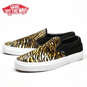 バンズ スリッポン スニーカー タイガー VANS CLASSIC SLIP-ON (SOFT SUEDE) BLACK/TIGER ヴァンズ スケートシューズ vn0a5jmhb0i