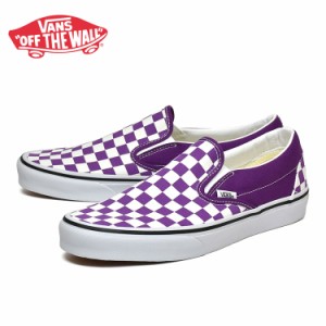 バンズ スリッポン パープル チェック柄 USA スニーカー VANS SLIP-ON COLOR THEORY CHECKERBOARD PURPLE MAGIC VN000BVZ1N8