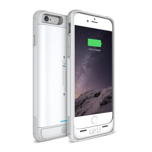 正規品！ワイヤレス充電機能付き！大容量バッテリー内蔵ケース『Aero Wireless Charging Battery Case for iPhone6/6s 白　MFI認証済み