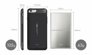 正規品！ワイヤレス充電機能付き！大容量バッテリー内蔵ケース『Aero Wireless Charging Battery Case for iPhone6/6s ブラック　MFI認証